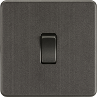 Knightsbridge SF2000SBx10 Screwless 10AX 1G 2-Way Switch - Smoked Bronze (10 Pack)