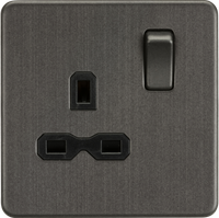 Knightsbridge SFR7000SBx10 Screwless 13A 1G DP Switched Socket - Smoked Bronze (10 Pack)