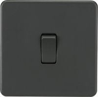 Knightsbridge SF2000ATx10 Screwless 10AX 1G 2-Way Switch - Anthracite (10 Pack)