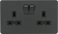 Knightsbridge SFR9000ATx5 Screwless 13A 2G DP Switched Socket - Anthracite (5 Pack)