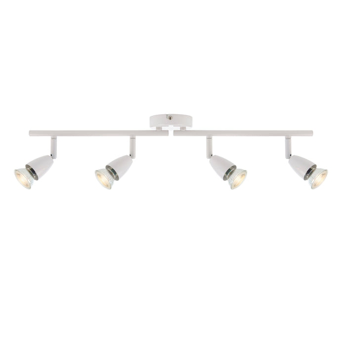 Saxby 60993 Amalfi 4lt bar spotlight white 35W Gloss white paint 4 x 35W GU10 reflector (Required) - westbasedirect.com