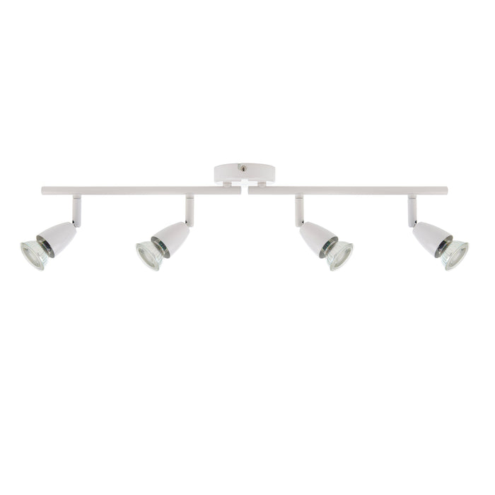Saxby 60993 Amalfi 4lt bar spotlight white 35W Gloss white paint 4 x 35W GU10 reflector (Required) - westbasedirect.com