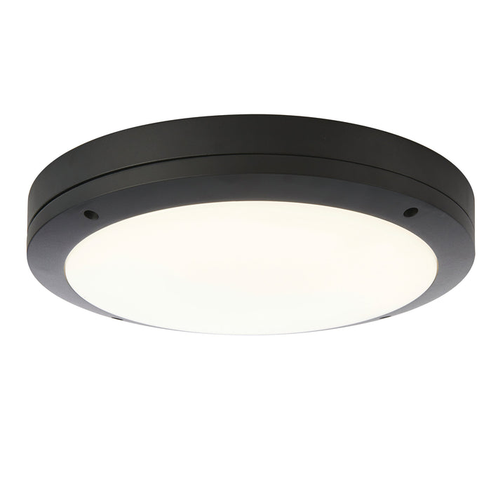 Saxby 61646 Luik plain casing IP65 18W Textured black paint & opal pc 18W LED module (SMD 3030) CCT - westbasedirect.com