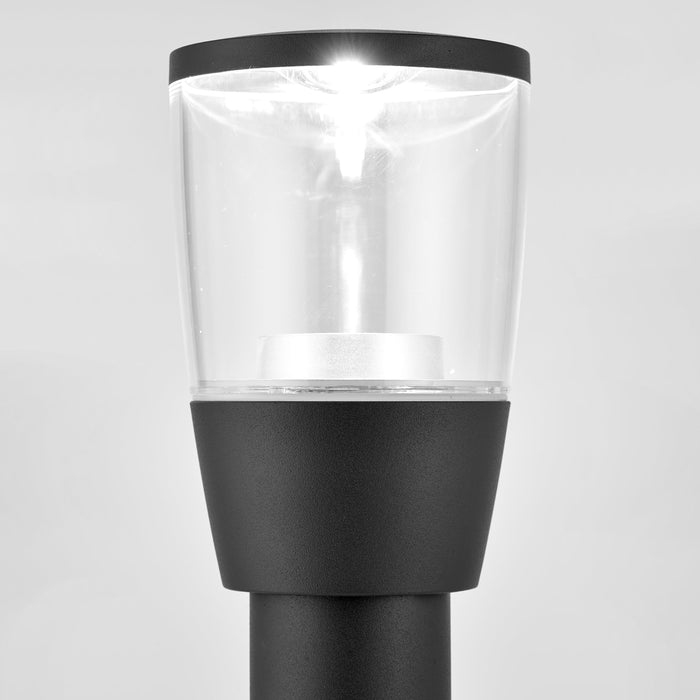 Saxby 67699 Canillo post IP44 4.6W Textured dark matt anthracite paint & clear pc 4.6W LED GU10 Cool White (Required) - westbasedirect.com