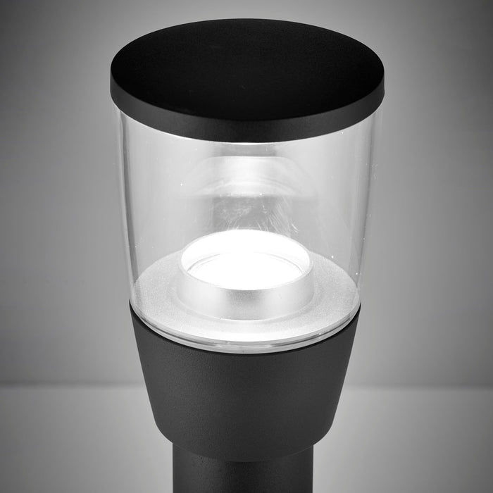 Saxby 67699 Canillo post IP44 4.6W Textured dark matt anthracite paint & clear pc 4.6W LED GU10 Cool White (Required) - westbasedirect.com