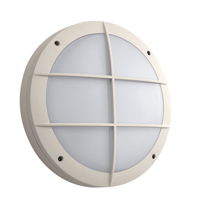 Saxby 69233 Luik grill casing IP65 18W Textured matt white paint & opal pc 18W LED module (SMD 3030) CCT - westbasedirect.com