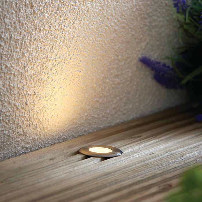 Saxby 73463 Cove warm White IP67 0.8W Marine grade brushed stainless steel & frosted pc 0.8W LED module (SMD 2835) Warm White - westbasedirect.com