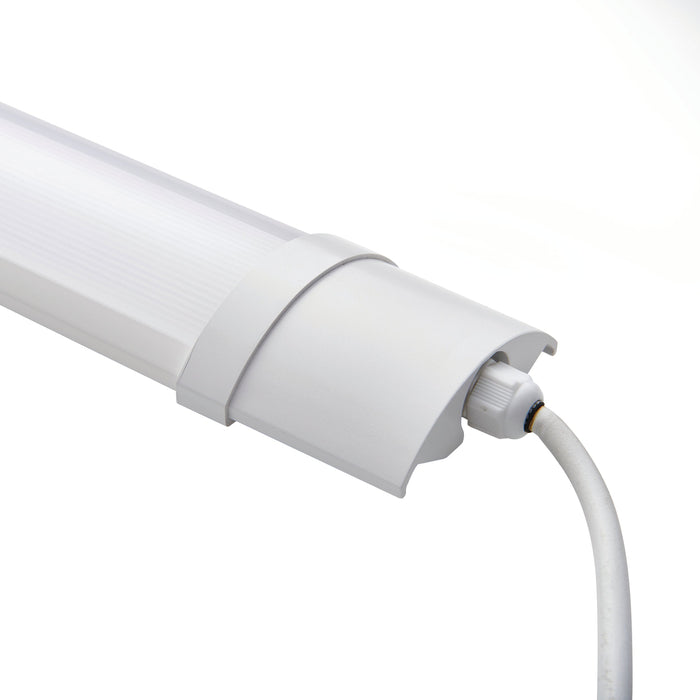Saxby 73536 Reeve 2 5FT IP65 40W Opal & gloss white pc 40W LED module (SMD 2835) Daylight White - westbasedirect.com