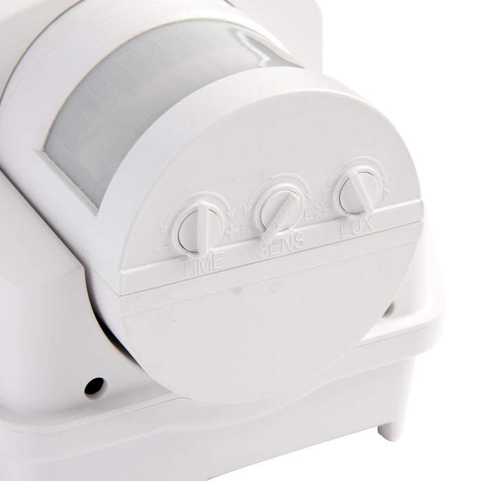 Saxby 73717 Motion LED PIR 1lt wall IP44 6W Frosted & gloss white pc 6W LED module (SMD 2835) CCT - westbasedirect.com