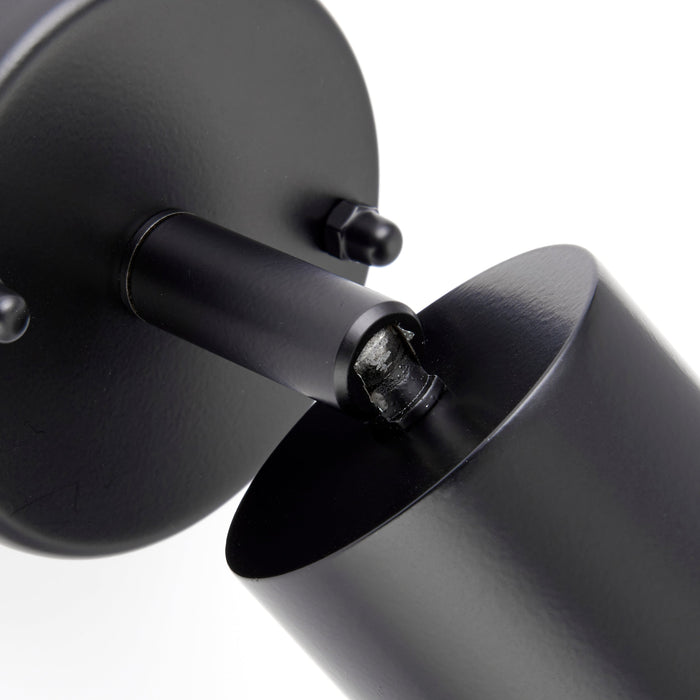 Saxby 75436 Palin 1lt spot wall IP44 7W Matt black paint & clear glass 7W LED GU10 (Required) - westbasedirect.com