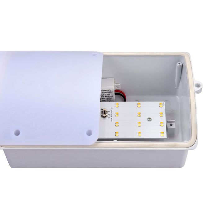 Saxby 75931 Bianco LED PIR 1lt wall IP44 7W Brushed stainless steel & opal polypropylene 7W LED module (SMD 2835) Warm White - westbasedirect.com