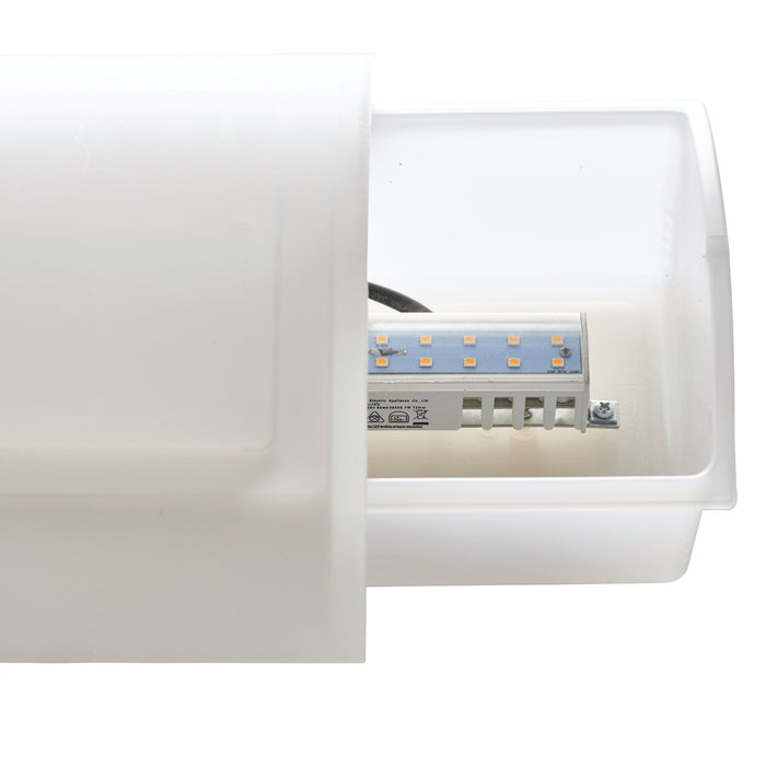 Saxby 75931 Bianco LED PIR 1lt wall IP44 7W Brushed stainless steel & opal polypropylene 7W LED module (SMD 2835) Warm White - westbasedirect.com