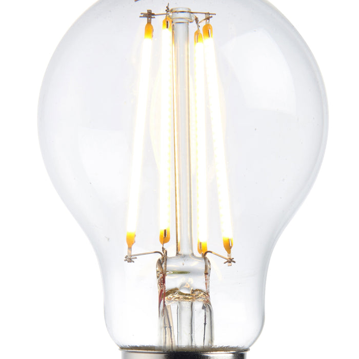 Saxby 76799 E27 LED filament GLS dimmable 8W Clear glass & bright nickel plate 8W LED E27 Warm White - westbasedirect.com