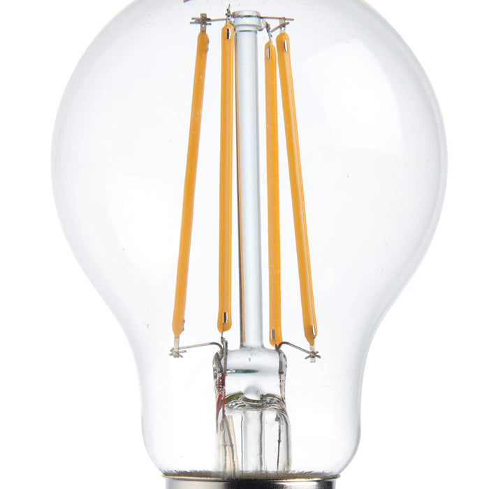 Saxby 76799 E27 LED filament GLS dimmable 8W Clear glass & bright nickel plate 8W LED E27 Warm White - westbasedirect.com
