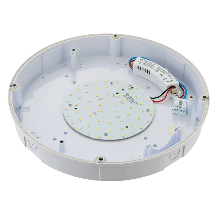 Saxby 77892 Forca IP65 12W Gloss white & opal pc 12W LED module (SMD 2835) Cool White - westbasedirect.com