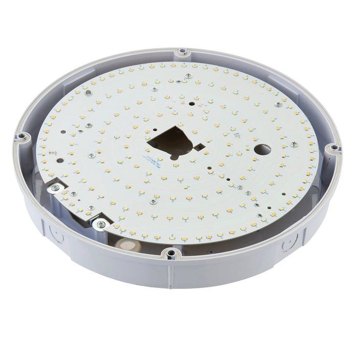 Saxby 77901 Forca CCT emergency IP65 18W Gloss white & opal pc 18W LED module (SMD 2835) CCT - westbasedirect.com