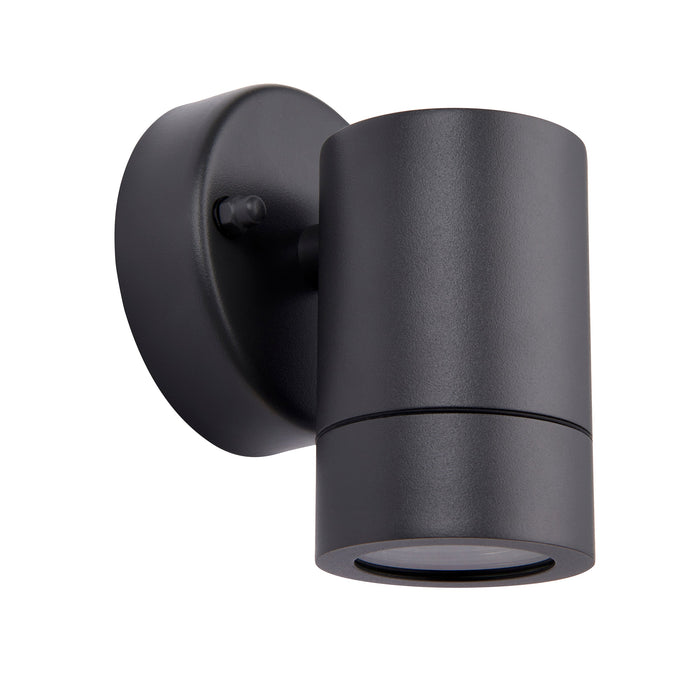 Saxby 77906 Palin 1lt wall IP44 7W Anthracite grey & clear glass 7W LED GU10 (Required) - westbasedirect.com