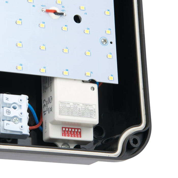 Saxby 77915 Lucca Mini microwave IP65 15W Black pc 15W LED module (SMD 2835) Cool White - westbasedirect.com
