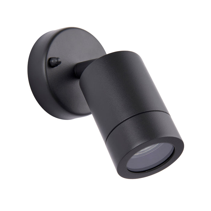 Saxby 78416 Palin 1lt spot wall IP44 7W Anthracite grey & clear glass 7W LED GU10 (Required) - westbasedirect.com
