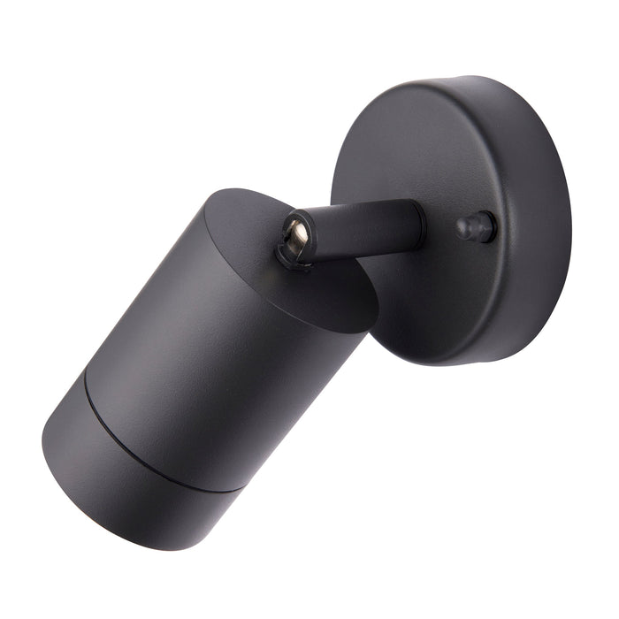 Saxby 78416 Palin 1lt spot wall IP44 7W Anthracite grey & clear glass 7W LED GU10 (Required) - westbasedirect.com