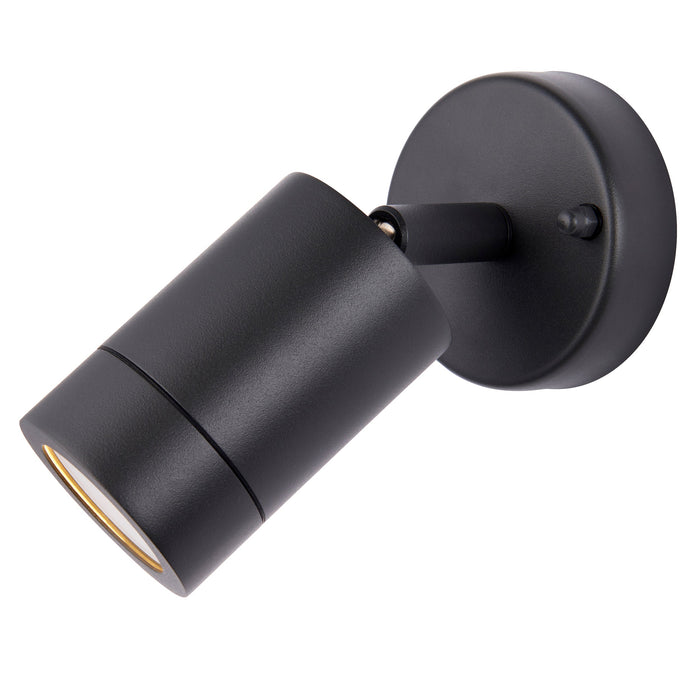Saxby 78416 Palin 1lt spot wall IP44 7W Anthracite grey & clear glass 7W LED GU10 (Required) - westbasedirect.com