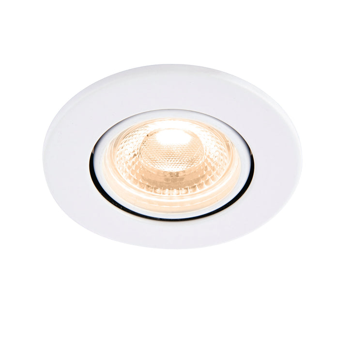 Saxby 78520 ShieldECO 800 Tilt 8.5W Matt white paint & clear acrylic 8.5W LED module (SMD 2835) Warm White - westbasedirect.com