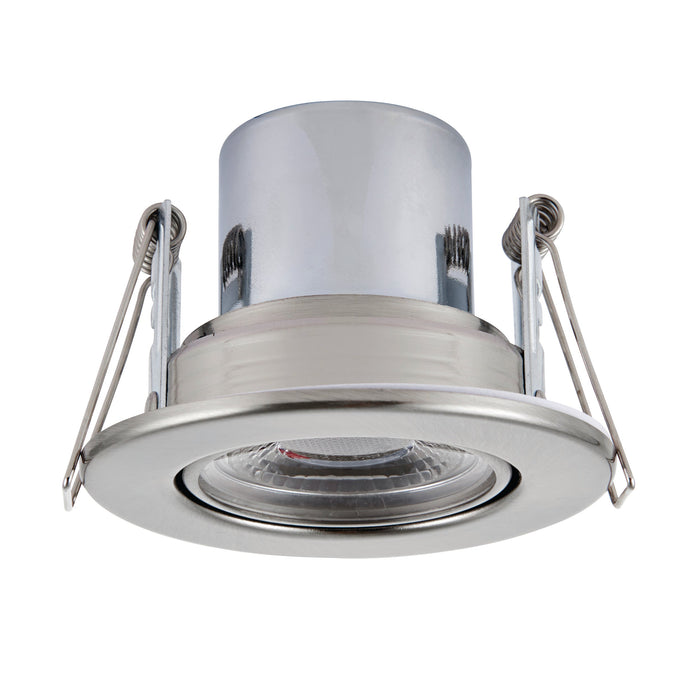 Saxby 78523 ShieldECO 800 Tilt 8.5W Satin nickel effect plate & clear acrylic 8.5W LED module (SMD 2835) Cool White - westbasedirect.com
