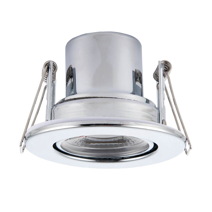 Saxby 78525 ShieldECO 800 Tilt 8.5W Chrome effect plate & clear acrylic 8.5W LED module (SMD 2835) Cool White - westbasedirect.com