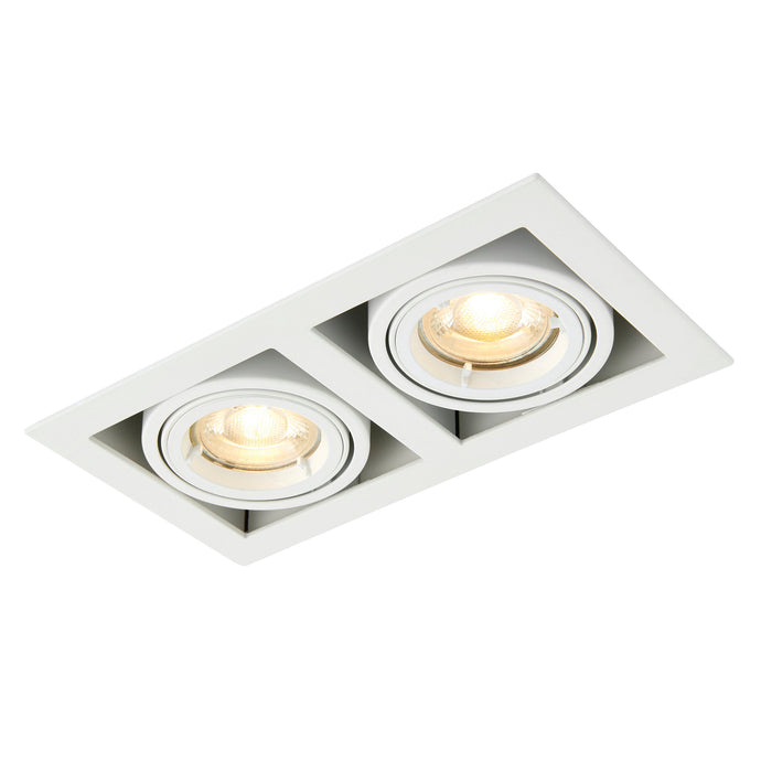 Saxby 78534 Garrix white Twin 10W Matt white 2 x 10W LED GU10 Cool White (Required) - westbasedirect.com