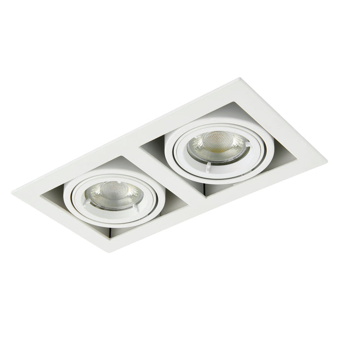 Saxby 78534 Garrix white Twin 10W Matt white 2 x 10W LED GU10 Cool White (Required) - westbasedirect.com