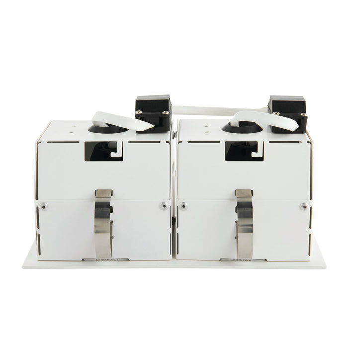 Saxby 78534 Garrix white Twin 10W Matt white 2 x 10W LED GU10 Cool White (Required) - westbasedirect.com