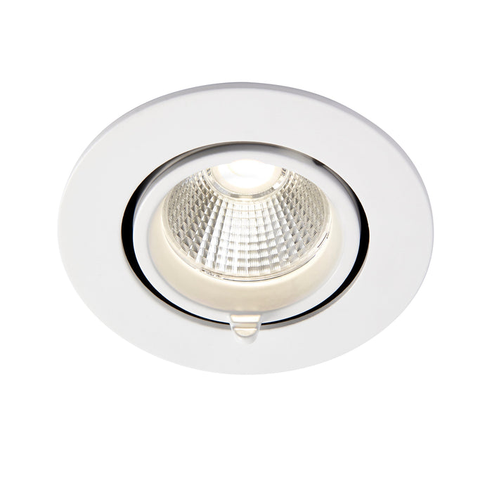 Saxby 78538 Axial round  15W Matt white paint & clear pc 15W LED module (COB) Cool White - westbasedirect.com
