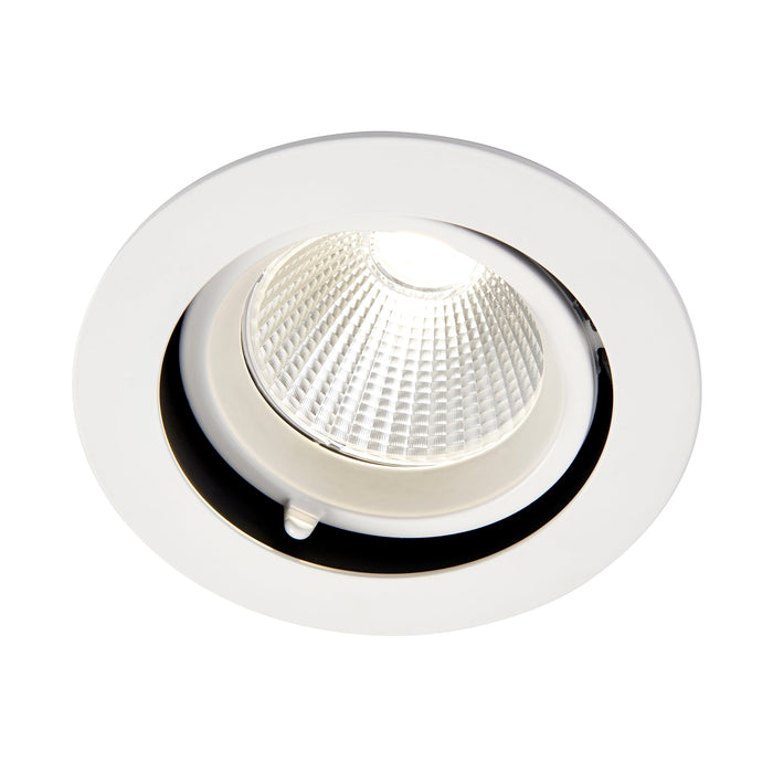 Saxby 78540 Axial round 30W Matt white paint & clear pc 30W LED module (COB) Cool White - westbasedirect.com