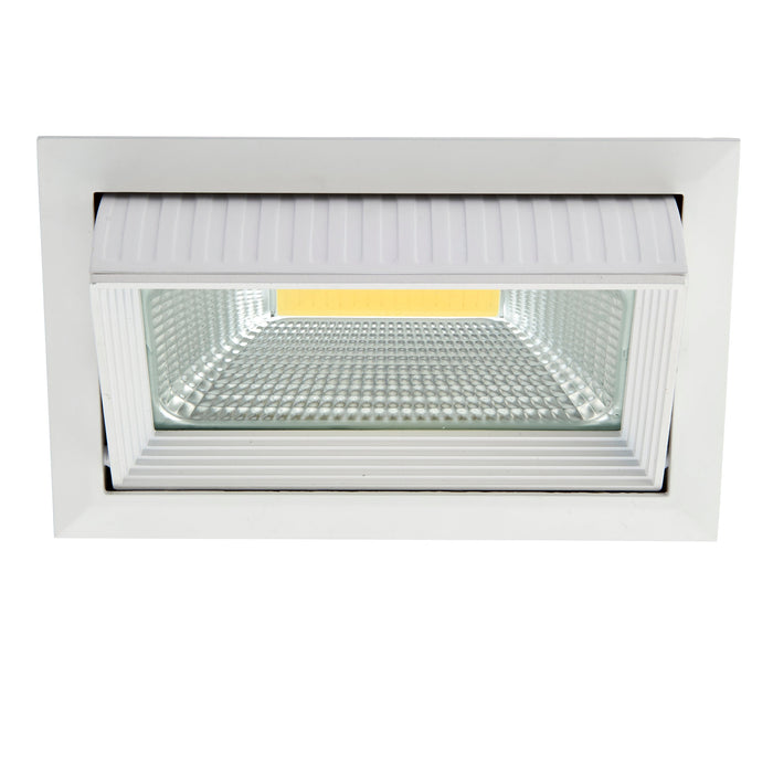 Saxby 78542 Axial rectangular 35W Matt white paint & clear glass 35W LED module (COB) Cool White - westbasedirect.com