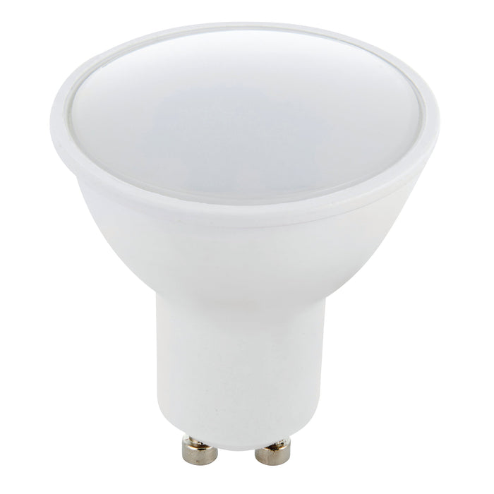 Saxby 78857 GU10 LED SMD beam angle 120 degrees 5W Matt white plastic & frosted pc 5W LED GU10 Cool White - westbasedirect.com