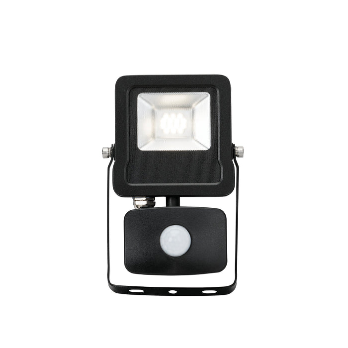 Saxby 78963 Surge PIR IP44 10W Matt black paint & clear glass 10W LED module (SMD 2835) Cool White - westbasedirect.com