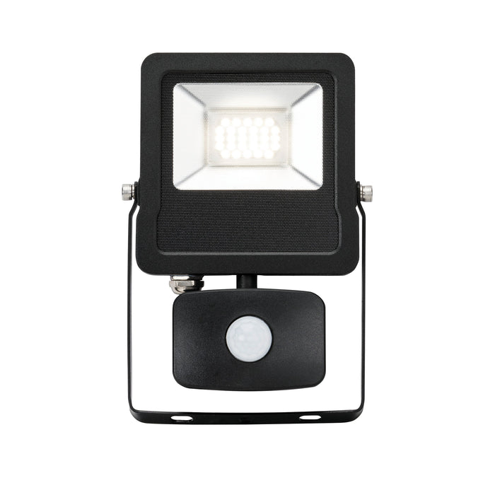 Saxby 78965 Surge PIR IP44 20W Matt black paint & clear glass 20W LED module (SMD 2835) Cool White - westbasedirect.com