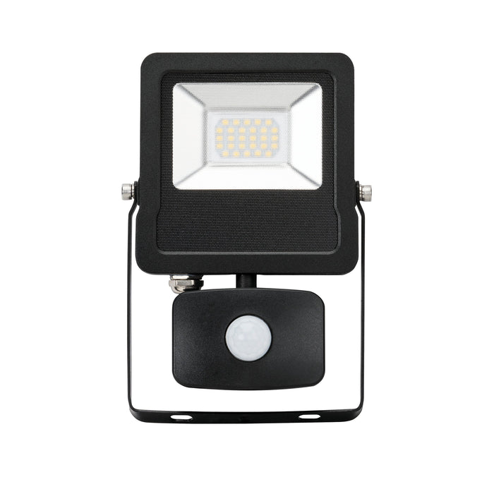 Saxby 78965 Surge PIR IP44 20W Matt black paint & clear glass 20W LED module (SMD 2835) Cool White - westbasedirect.com