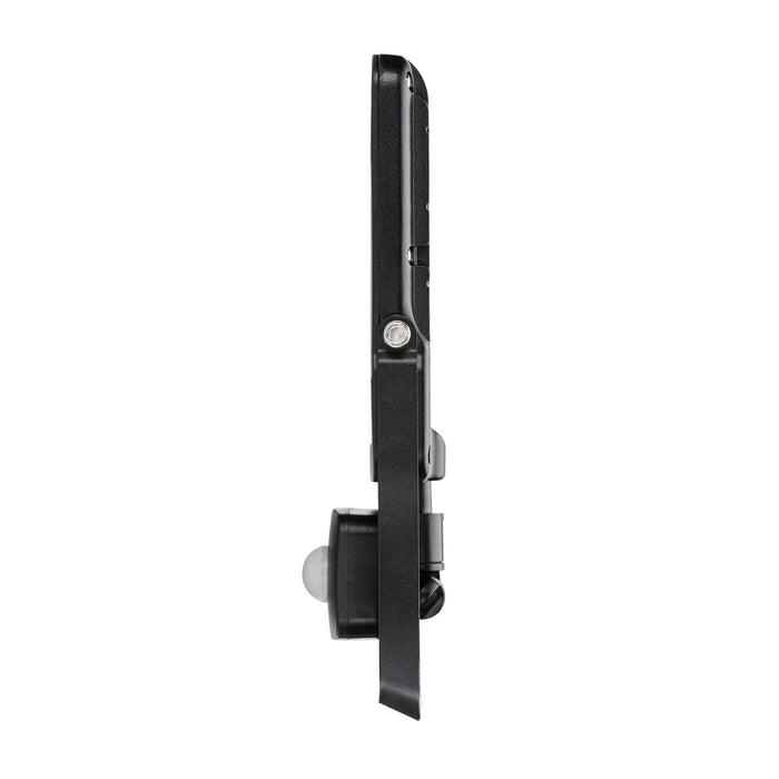 Saxby 78967 Surge PIR IP44 30W Matt black paint & clear glass 30W LED module (SMD 2835) Cool White - westbasedirect.com