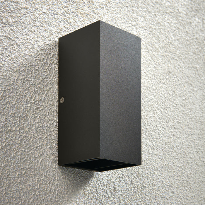 Saxby 79196 Glover CCT 2lt wall IP44 5.5W Matt black paint & clear glass 2 x 5.5W LED module (SMD 2835  CCT) CCT - westbasedirect.com