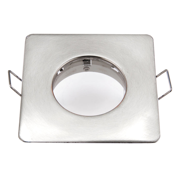 Saxby 80245 Speculo square IP65 50W Brushed chrome effect plate & clear glass 50W GU10 reflector (Required) - westbasedirect.com
