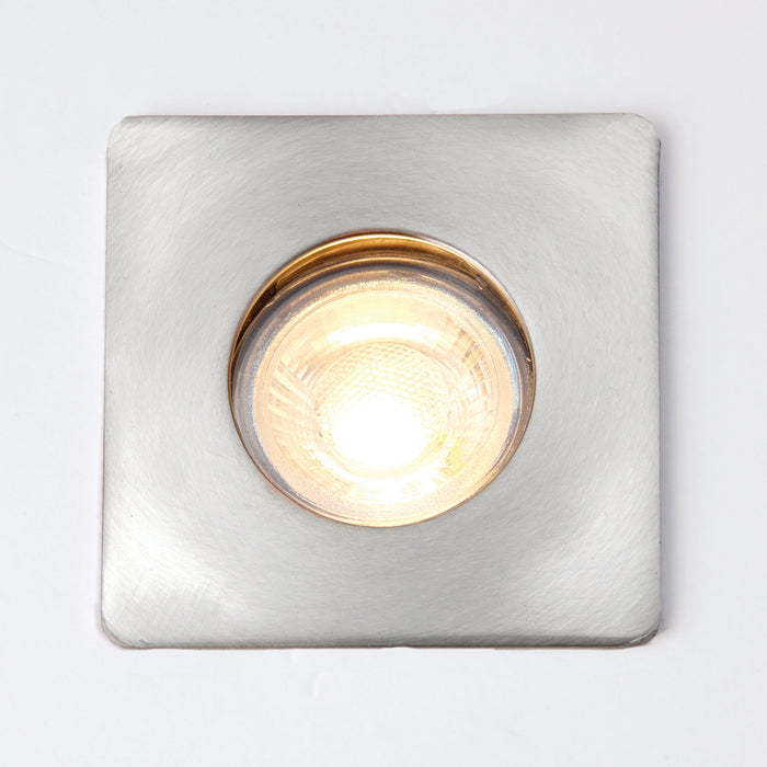 Saxby 80245 Speculo square IP65 50W Brushed chrome effect plate & clear glass 50W GU10 reflector (Required) - westbasedirect.com
