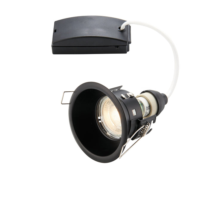 Saxby 80248 Speculo anti-glare IP65 50W Matt black paint & clear glass 50W GU10 reflector (Required) - westbasedirect.com