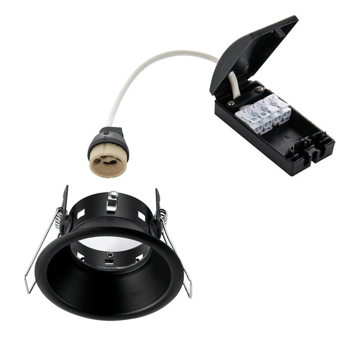 Saxby 80248 Speculo anti-glare IP65 50W Matt black paint & clear glass 50W GU10 reflector (Required) - westbasedirect.com
