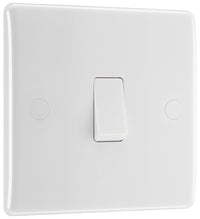 BG 812 White Round Edge Single Light Switch 10A