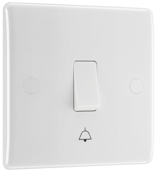 BG 814 White Round Ege Single Bell Push Switch 10A - westbasedirect.com