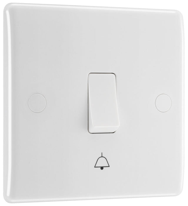 BG 814 White Round Ege Single Bell Push Switch 10A - westbasedirect.com