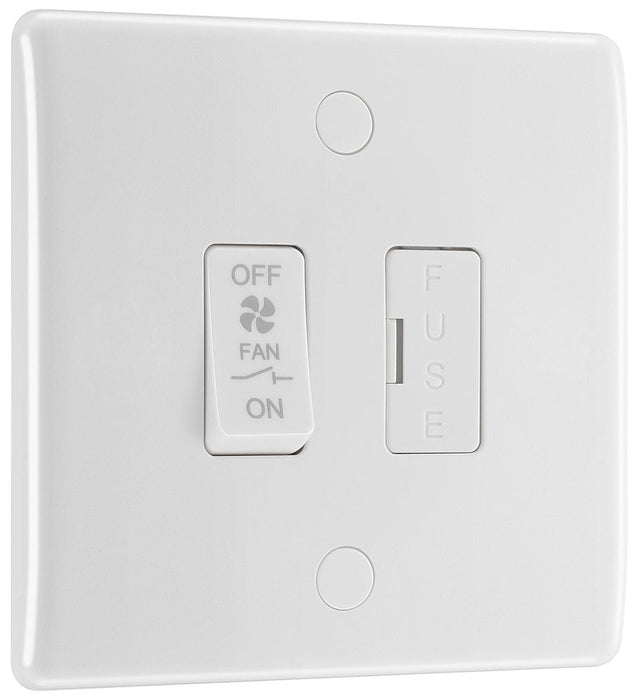 BG 815F White Round Edge Triple Pole Fused Fan Isolator Switch 10A - westbasedirect.com