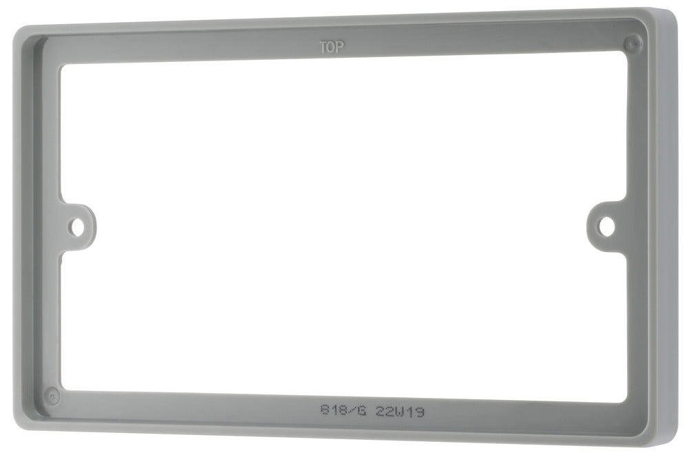 BG 818/G White Round Edge Double Rectangular Spacer 10mm Grey - westbasedirect.com