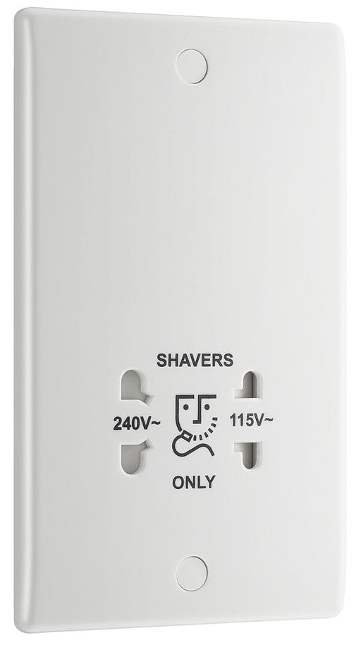 BG 820 White Round Edge Dual Voltage Shaver Socket - westbasedirect.com